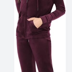 Women's Burgundy Velvet Pantsuit